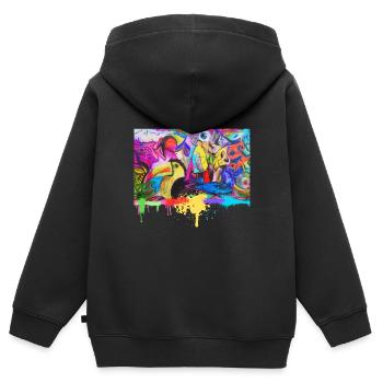 Graffiti Street Art T-Shirt - Kinder Premium Organic Zip Hoodie - Schwarz - Hinten - AI Model Kid Male (0cm)