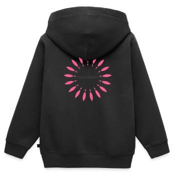 logo transparent - Sweat Premium à capuche zippé enfant bio - noir - Dos - AI Model Kid Male (0cm)