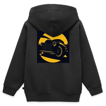 rockabilly v8 motor - Kinder Premium Organic Zip Hoodie - Schwarz - Hinten - AI Model Kid Male (0cm)