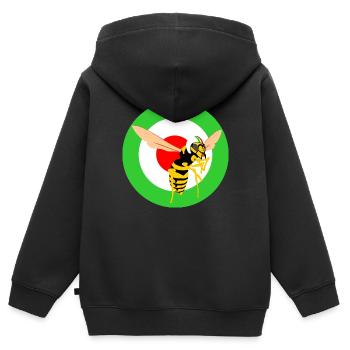 Wasp Mod Target Green - Kids Premium Organic Zip-up Hoodie - black - Back - AI Model Kid Male (0cm)