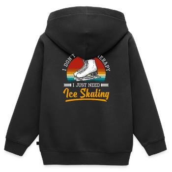 Eislaufen Schlittschuhe Eisbahn - Kinder Premium Organic Zip Hoodie - Schwarz - Hinten - AI Model Kid Male (0cm)