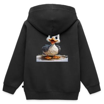 The plumage of the duck is a miracle of nature - Kids Premium Organic Zip-up Hoodie - black - Back - AI Model Kid Male (0cm)