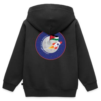 Agence spatiale jordanienne - Sweat Premium à capuche zippé enfant bio - noir - Dos - AI Model Kid Male (0cm)