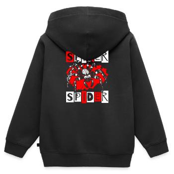 Spinne Natur Arachniden Acht Augen - Kinder Premium Organic Zip Hoodie - Schwarz - Hinten - AI Model Kid Male (0cm)