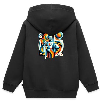Gareth - Sweat Premium à capuche zippé enfant bio - noir - Dos - AI Model Kid Male (0cm)
