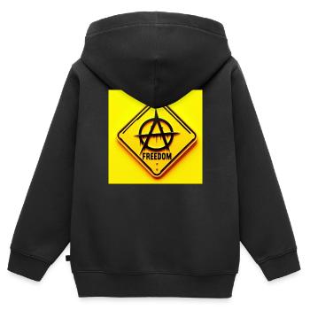 Ancap Anarchie - Kinder Premium Organic Zip Hoodie - Schwarz - Hinten - AI Model Kid Male (0cm)