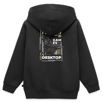 PC Online Keyboard Graphics - Kids Premium Organic Zip-up Hoodie - black - Back - AI Model Kid Male (0cm)