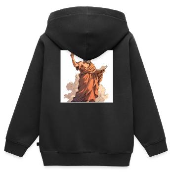 Aristotle Greek Philosopher - Kids Premium Organic Zip-up Hoodie - black - Back - AI Model Kid Male (0cm)