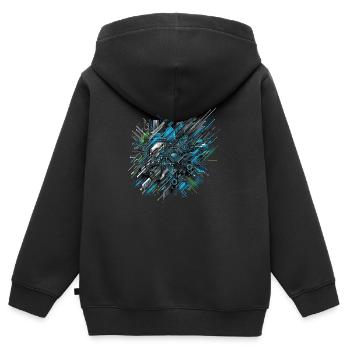 Geschwindigkeit neuronaler Netze - Kinder Premium Organic Zip Hoodie - Schwarz - Hinten - AI Model Kid Male (0cm)