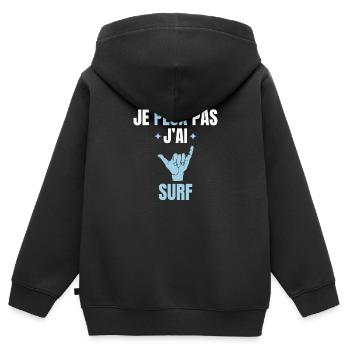 I can't I surf - Kids Premium Organic Zip-up Hoodie - black - Back - AI Model Kid Male (0cm)