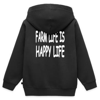 Ferme - Sweat Premium à capuche zippé enfant bio - noir - Dos - AI Model Kid Male (0cm)