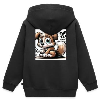 Tap Dance Whiskers - Kinder Premium Organic Zip Hoodie - Schwarz - Hinten - AI Model Kid Male (0cm)