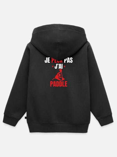 Ich kann nicht paddeln - Kinder Premium Organic Zip Hoodie - Schwarz