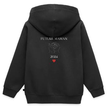 Future maman 2024 - Sweat Premium à capuche zippé enfant bio - noir - Dos - AI Model Kid Male (0cm)