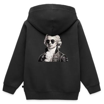 Mozart Vibes - Kinder Premium Organic Zip Hoodie - Schwarz - Hinten - AI Model Kid Male (0cm)