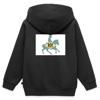 Delaware Staatsflagge Cowboy - Kinder Premium Organic Zip Hoodie - Schwarz - Hinten - AI Model Kid Male (0cm)