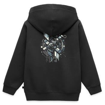 Surveillance orbitale par satellite - Sweat Premium à capuche zippé enfant bio - noir - Dos - AI Model Kid Male (0cm)