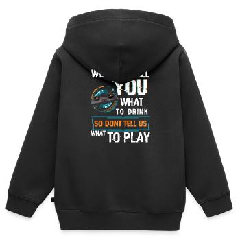 Musik Techno Electro Rave - Kinder Premium Organic Zip Hoodie - Schwarz - Hinten - AI Model Kid Male (0cm)