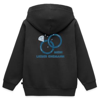 Mein lieber Ehemann - Kinder Premium Organic Zip Hoodie - Schwarz - Hinten - AI Model Kid Male (0cm)