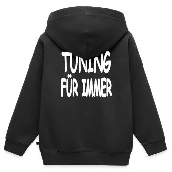 Tuning - Kinder Premium Organic Zip Hoodie - Schwarz - Hinten - AI Model Kid Male (0cm)