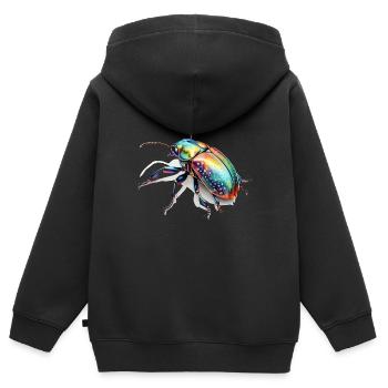 Rainbow Bug - Kids Premium Organic Zip-up Hoodie - black - Back - AI Model Kid Male (0cm)