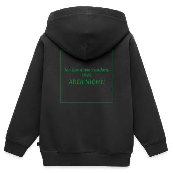 witzige sprüche - ich kann auch anders - Kinder Premium Organic Zip Hoodie - Schwarz - Hinten - AI Model Kid Male (0cm)