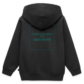 lustige witzige sprüche - ich kann auch anders - Kinder Premium Organic Zip Hoodie - Schwarz - Hinten - AI Model Kid Male (0cm)