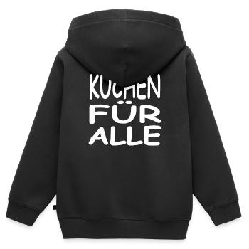 Kuchen - Kinder Premium Organic Zip Hoodie - Schwarz - Hinten - AI Model Kid Male (0cm)