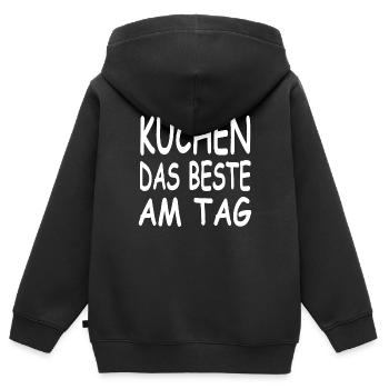 Kuchen - Kinder Premium Organic Zip Hoodie - Schwarz - Hinten - AI Model Kid Male (0cm)