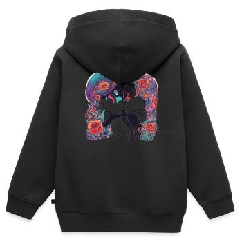 Kiss me - Kinder Premium Organic Zip Hoodie - Schwarz - Hinten - AI Model Kid Male (0cm)