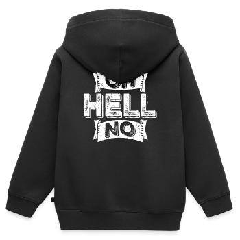 Oh Hell No Oh Hölle Nein Lustiger Sarkasmus Spruch - Kinder Premium Organic Zip Hoodie - Schwarz - Hinten - AI Model Kid Male (0cm)