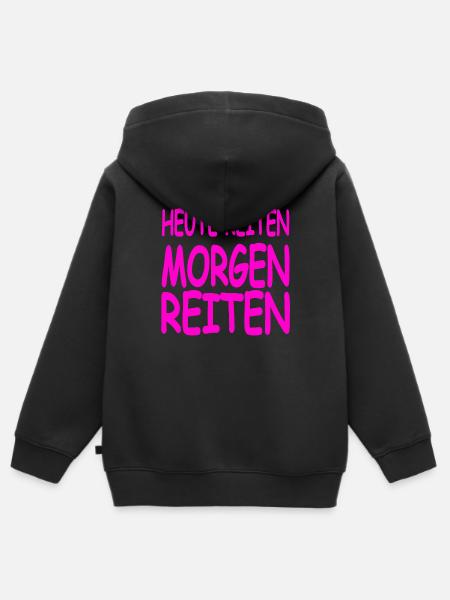 Reiten - Kinder Premium Organic Zip Hoodie - Schwarz