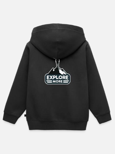 Explore more - Wanderer - Kinder Premium Organic Zip Hoodie - Schwarz