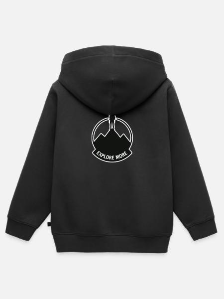 Explore more - Wanderer - Kinder Premium Organic Zip Hoodie - Schwarz