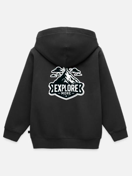 Explore more - Wanderer - Kinder Premium Organic Zip Hoodie - Schwarz