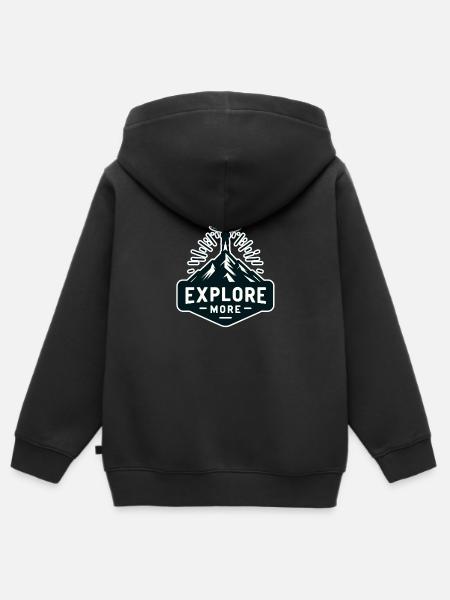 Explore more - Wanderer - Kinder Premium Organic Zip Hoodie - Schwarz