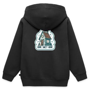 Home Sweet Home - Haus Illustration - Kinder Premium Organic Zip Hoodie - Schwarz - Hinten - AI Model Kid Male (0cm)