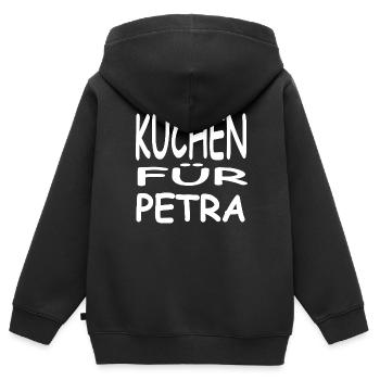 Kuchen - Kinder Premium Organic Zip Hoodie - Schwarz - Hinten - AI Model Kid Male (0cm)