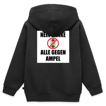 Nein danke ampel - Kinder Premium Organic Zip Hoodie - Schwarz - Hinten - AI Model Kid Male (0cm)