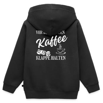 Klappe halten - Kinder Premium Organic Zip Hoodie - Schwarz - Hinten - AI Model Kid Male (0cm)