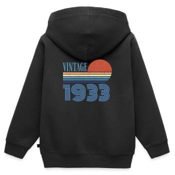 Jahrgang 1933 - Kinder Premium Organic Zip Hoodie - Schwarz - Hinten - AI Model Kid Male (0cm)