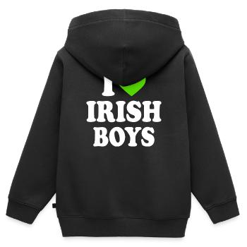I love irish boys - Kinder Premium Organic Zip Hoodie - Schwarz - Hinten - AI Model Kid Male (0cm)