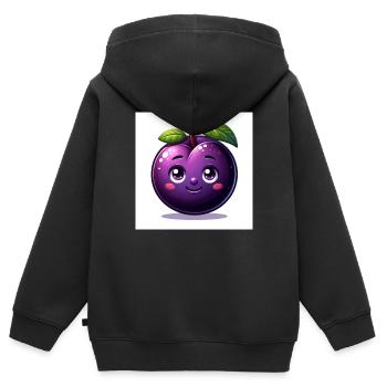Eine süße Pflaume - Kinder Premium Organic Zip Hoodie - Schwarz - Hinten - AI Model Kid Male (0cm)