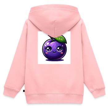 Plum purple - Kids Premium Organic Zip-up Hoodie - rose - Back - AI Model Kid Female (0cm)