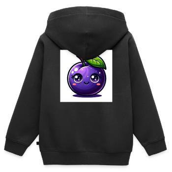 Pflaume lila - Kinder Premium Organic Zip Hoodie - Schwarz - Hinten - AI Model Kid Male (0cm)