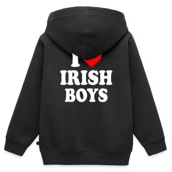 I love irish boys - Kinder Premium Organic Zip Hoodie - Schwarz - Hinten - AI Model Kid Male (0cm)