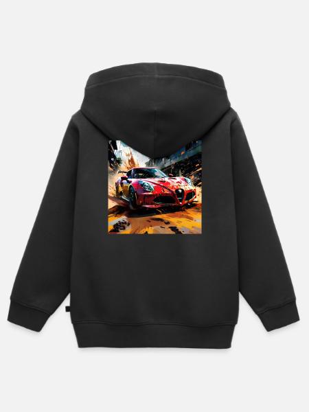 Rallye-Raid #2 - Kinder Premium Organic Zip Hoodie - Schwarz