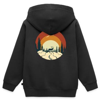 Wunderbare Natur - Kinder Premium Organic Zip Hoodie - Schwarz - Hinten - AI Model Kid Male (0cm)