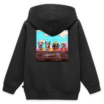 Modern Society - Kinder Premium Organic Zip Hoodie - Schwarz - Hinten - AI Model Kid Male (0cm)