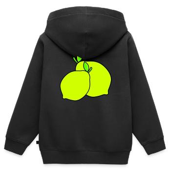 zitronen - Kinder Premium Organic Zip Hoodie - Schwarz - Hinten - AI Model Kid Male (0cm)